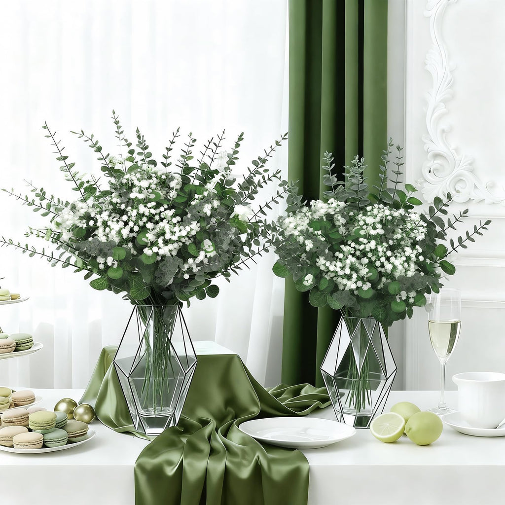110pcs Mixed Greenery Artificial Eucalyptus Stems & Baby's Breath