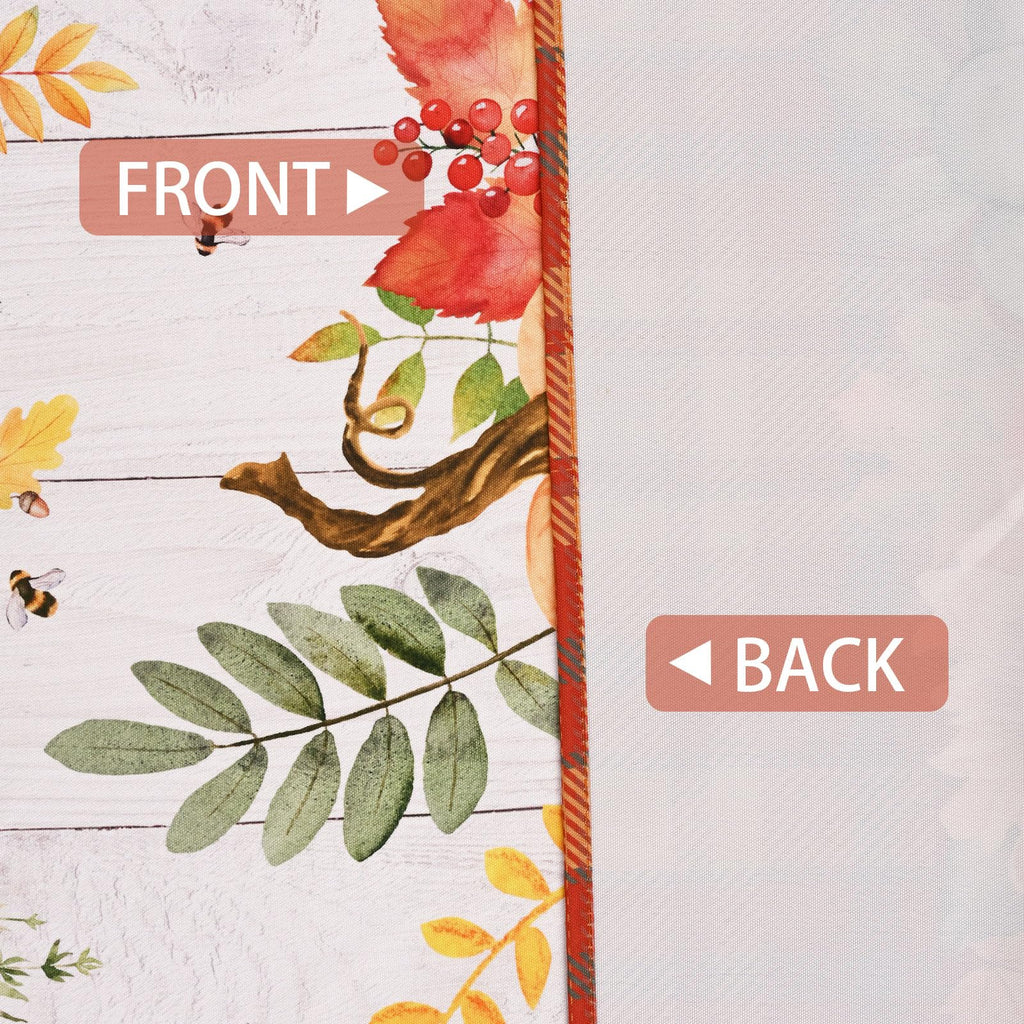 Fall Thanksgiving Swag Curtain - Pumpkin Sunflower, Buffalo Plaid Kitchen Curtain - 61" W x 36" L, 1 Panel Rod Pocket