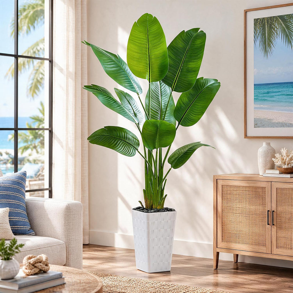 Bird of Paradise Artificial Plants, 6FT Banana Fake Tree Indoor