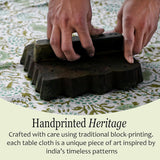 CPC Tablecloth 100% Cotton 60x60 Inch Indian Block Print Square Table Cover, Table Cloth for Wedding