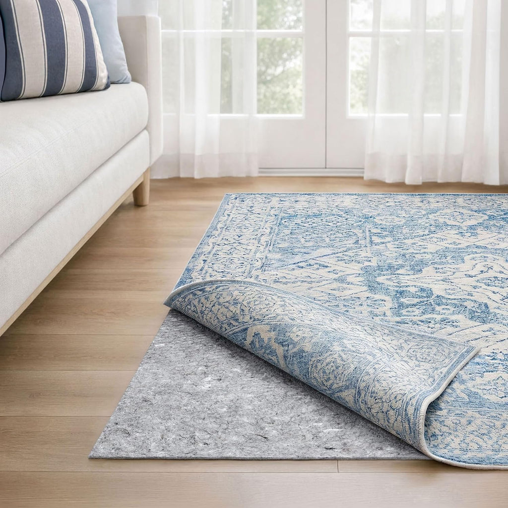 Dual Surface - 9'x12' - 1/8" Thick - Felt + Rubber - Non-Slip Backing Rug Pad - Adds Low-Profile Comfort
