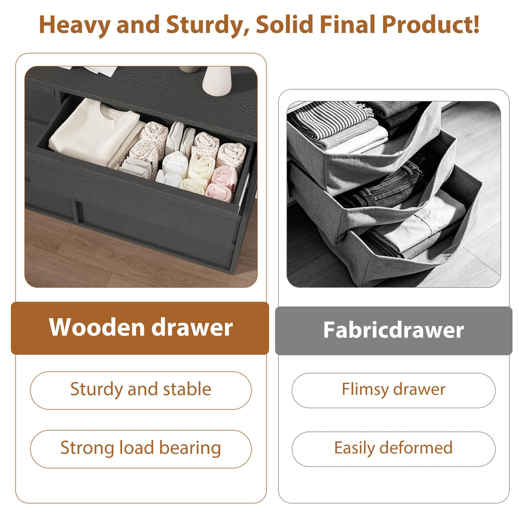 9 Drawer Dresser, 59" Wide Modern Dressers & Chest of Drawers with Large Storage, Wooden Dresser Organizer Closet