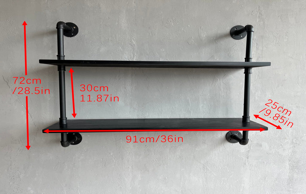Floating Bookshelf Shelves Industrial Pipe Shelving Pipe Shelf Rustic Black Wall Shelves 36 Inch Farmhouse for Wall