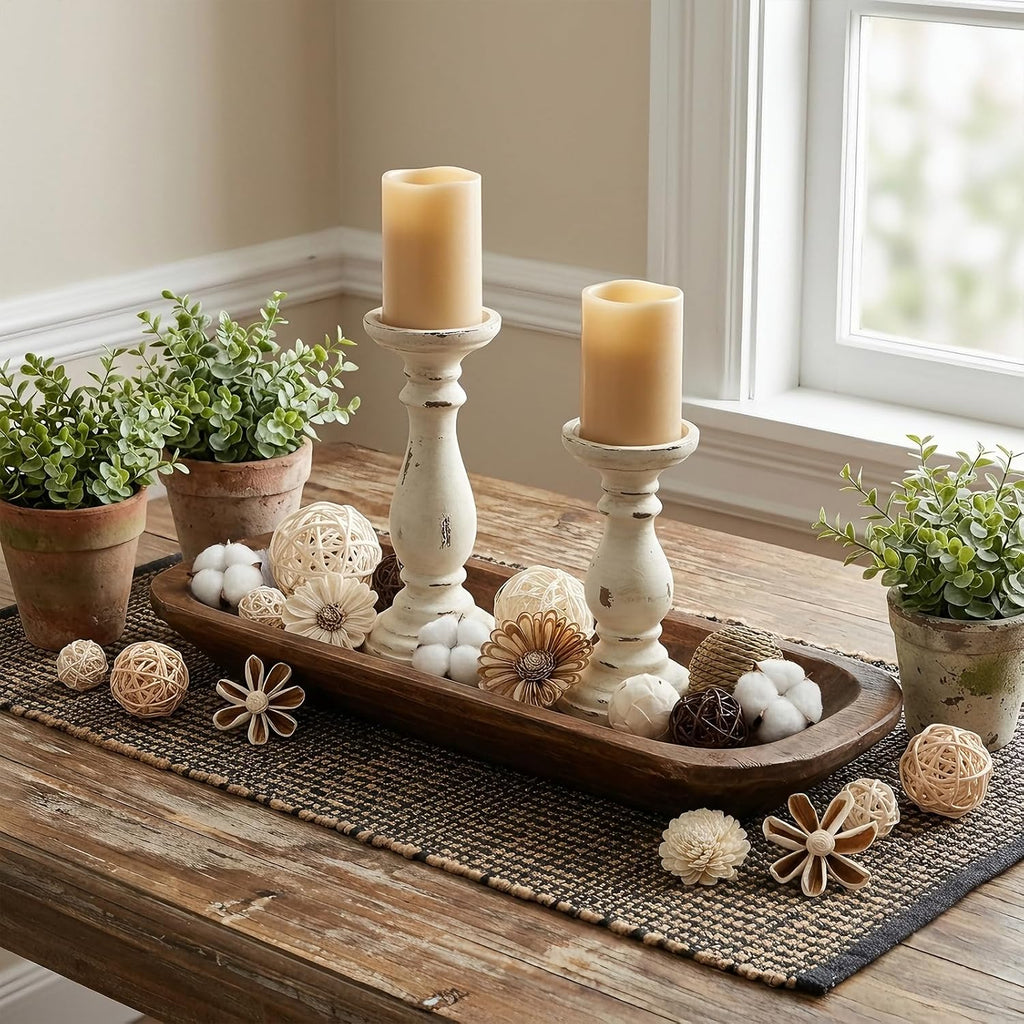 Decorative Ball Filler Natural Bowl Filler Woven Rattan Balls Bowl Centerpiece Balls for Vase Potpourri - Set of 18