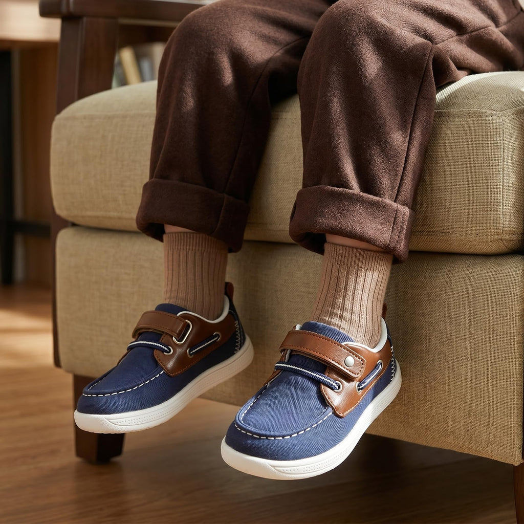 Infant Dress Shoes Boys Loafers Boat Navy Brown