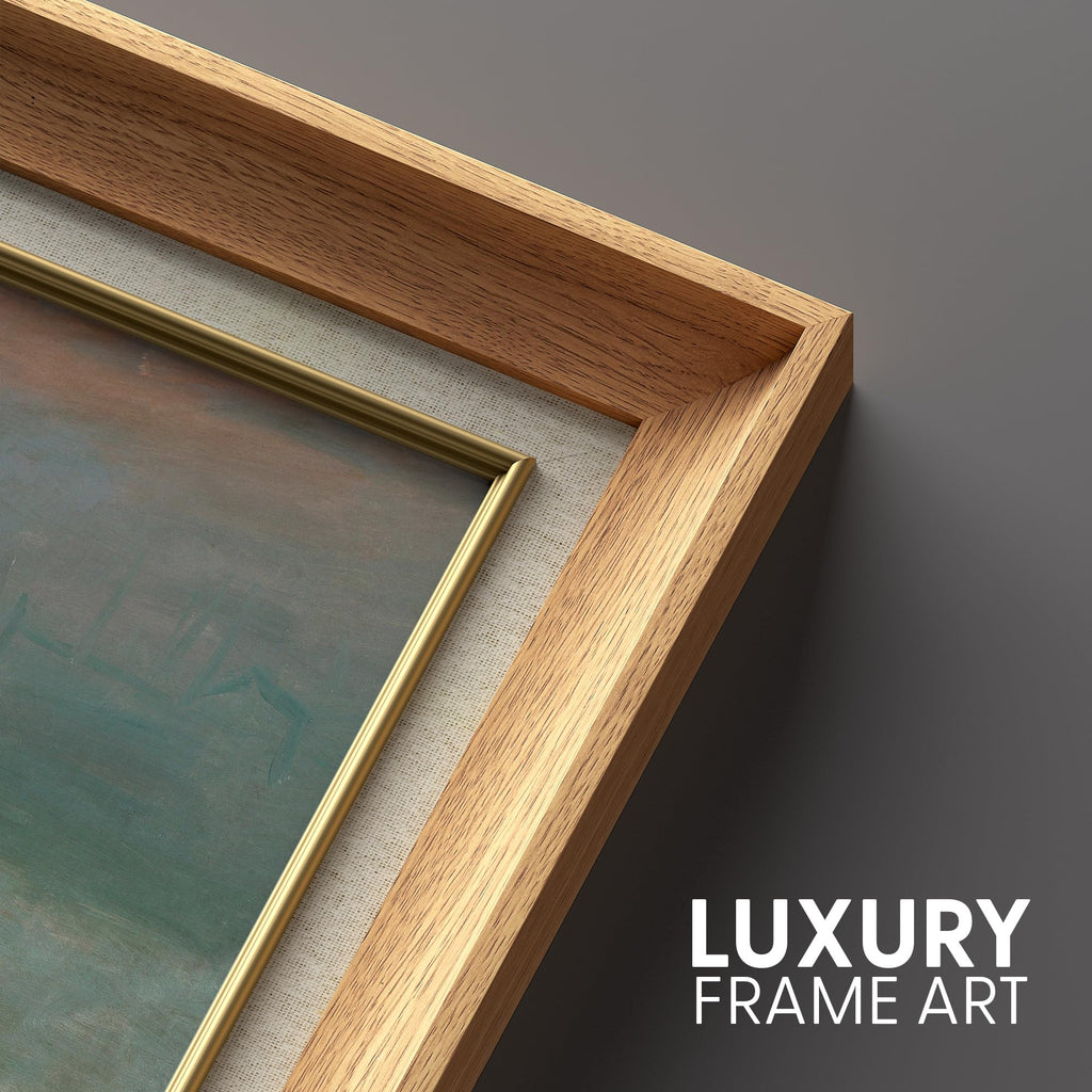 Premium Framed Wall Art Impression of Sunrise by Claude Monet Historic Cultural Illustrations Impressionism Scenic