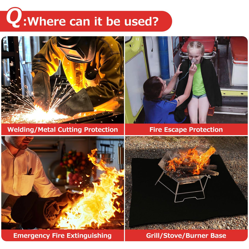 Welding Blanket Fireproof 40x40 Inch - Carbon Felt Soldering Mat & Pad, 5mm Flame Retardant Fabric, Heat Shield for