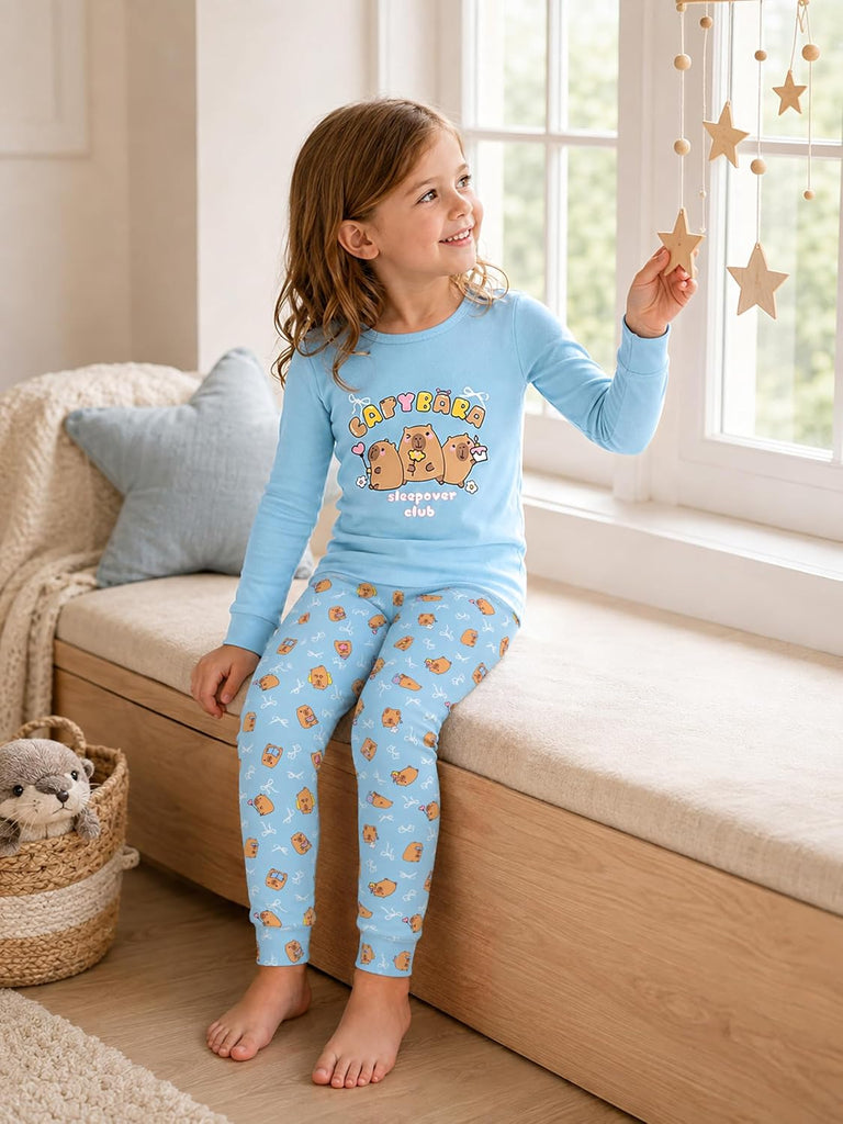 Girls Snug Fit Pajamas, Piece Long Sleeve Set