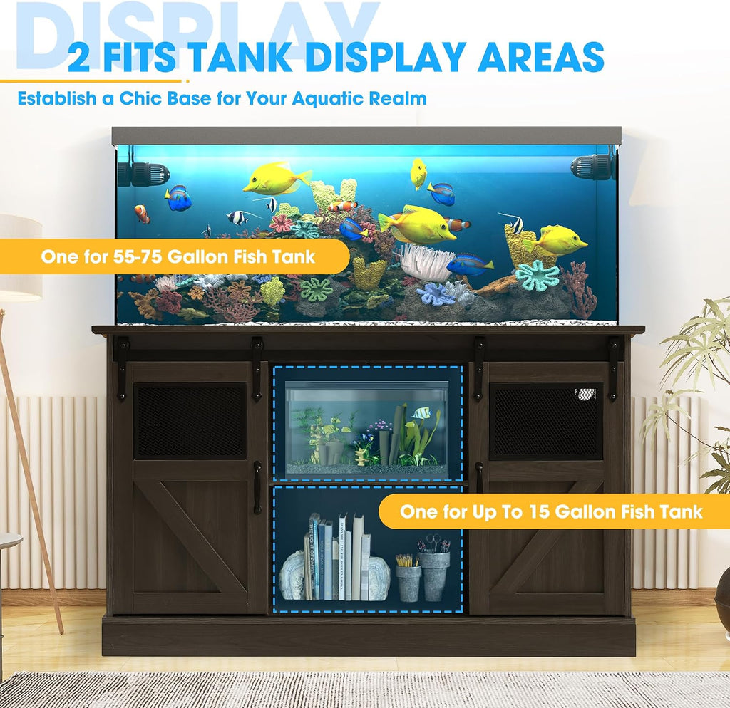 55-75 Gallon Fish Tank Stand, Heavy Duty Aquarium Stand, 1300LBS
