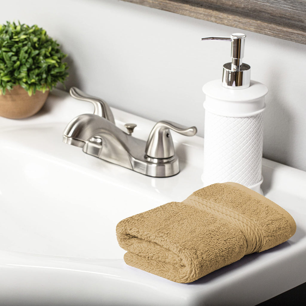 BNM Egyptian Cotton 6-Piece Towel Set, Includes 2 Face Towels, 2 Hand Towels, and 2 Bath Towels, Attached Loop for
