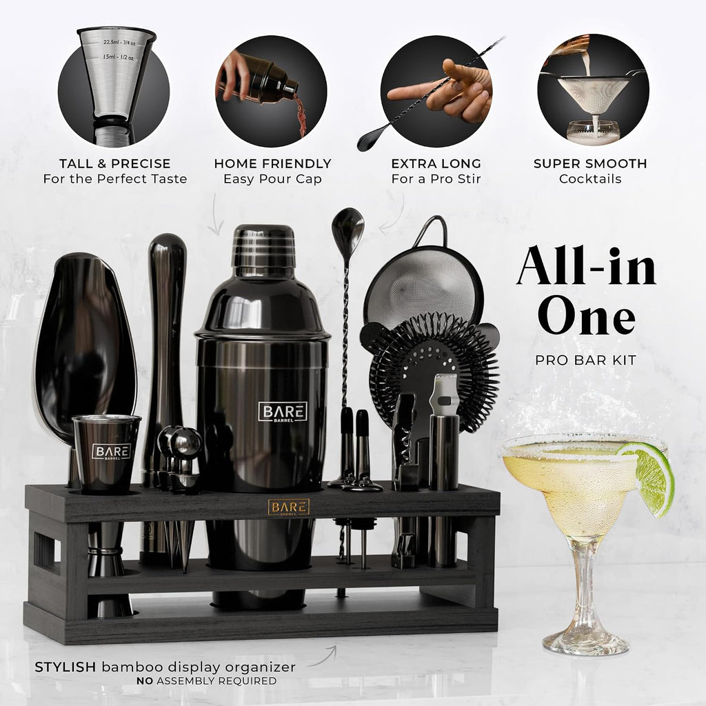 Mixology Bartender Kit Bar Set | 16-Piece Cocktail Shaker Set | Martini Barware Mixing Tools Bartending | Incl. 35 - Set of 16