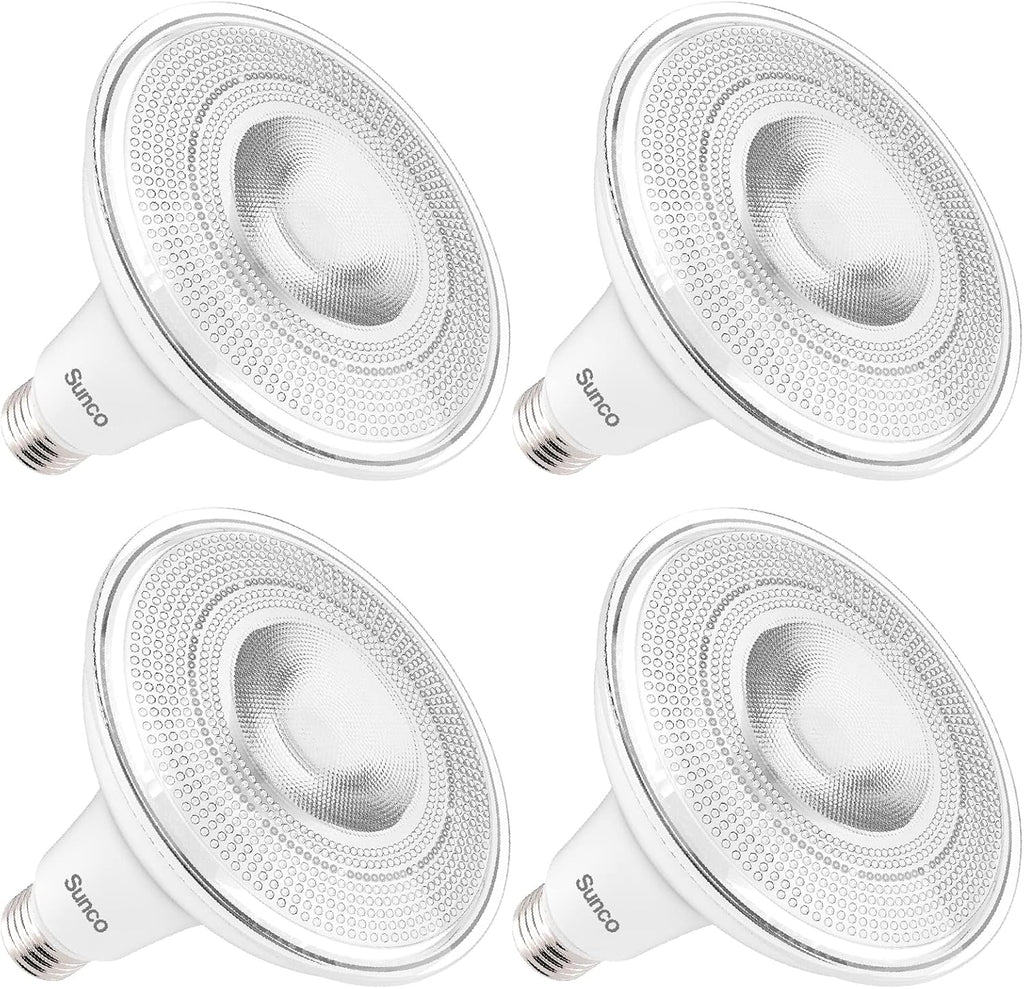 4 Pack PAR38 LED Bulbs, 15W=120W, Dusk to Dawn Flood Light, E26 | 1250LM, 5000K Daylight Photocell Sensor, Wet-Rated