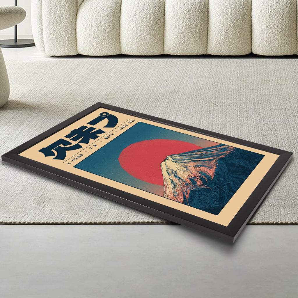 Vintage Japanese Mount Fuji Poster Rising Sun Mountain Landscape Canvas Wall Art Retro Style Nature Scenery Prints