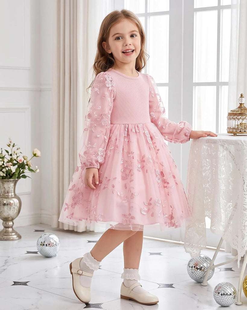 Toddler Girls Tutu Dress Long Sleeve Party Dress 3