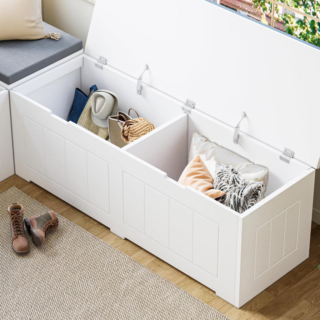 L Shaped Corner Storage Bench with Cushion, Breakfast Nook Bench, Kitchen Banquette Dining Seating with Hidden