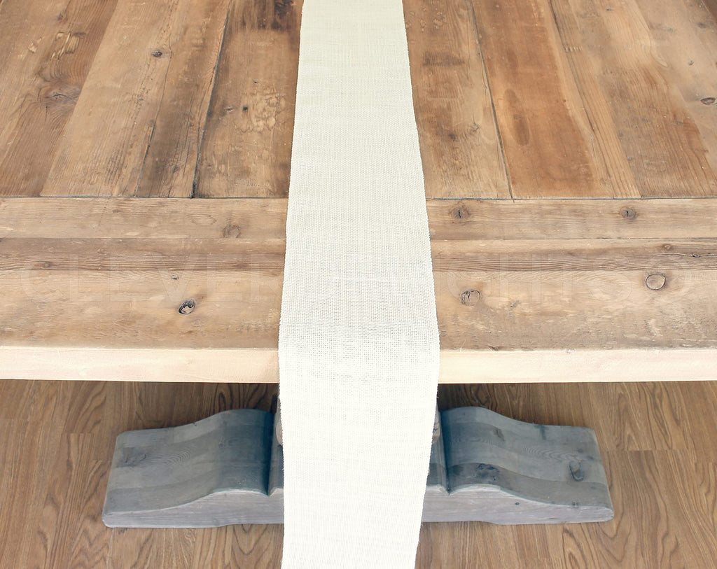 6" Ivory Burlap Roll - Finished Edges - 10 Yards