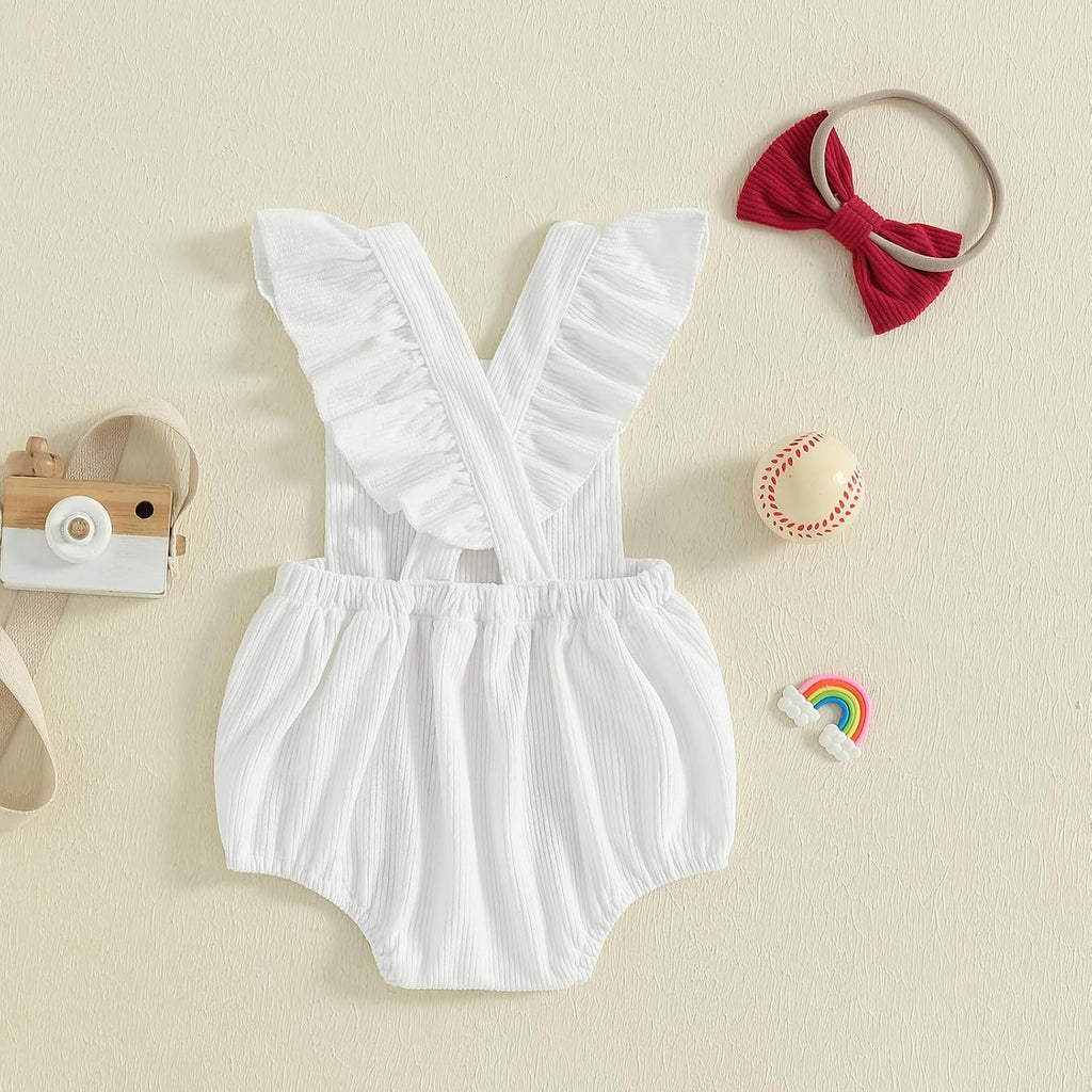 Infant Baby Boys Girls Overalls Sleeveless Baseball Embroidery Corduroy Romper Bodysuit Cute Newborn Outfit