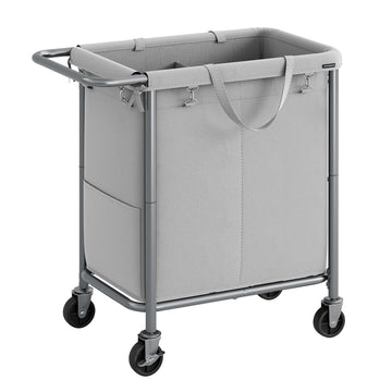 Laundry Basket with Wheels, 2-Section, 37.0 Gallons (140 L)