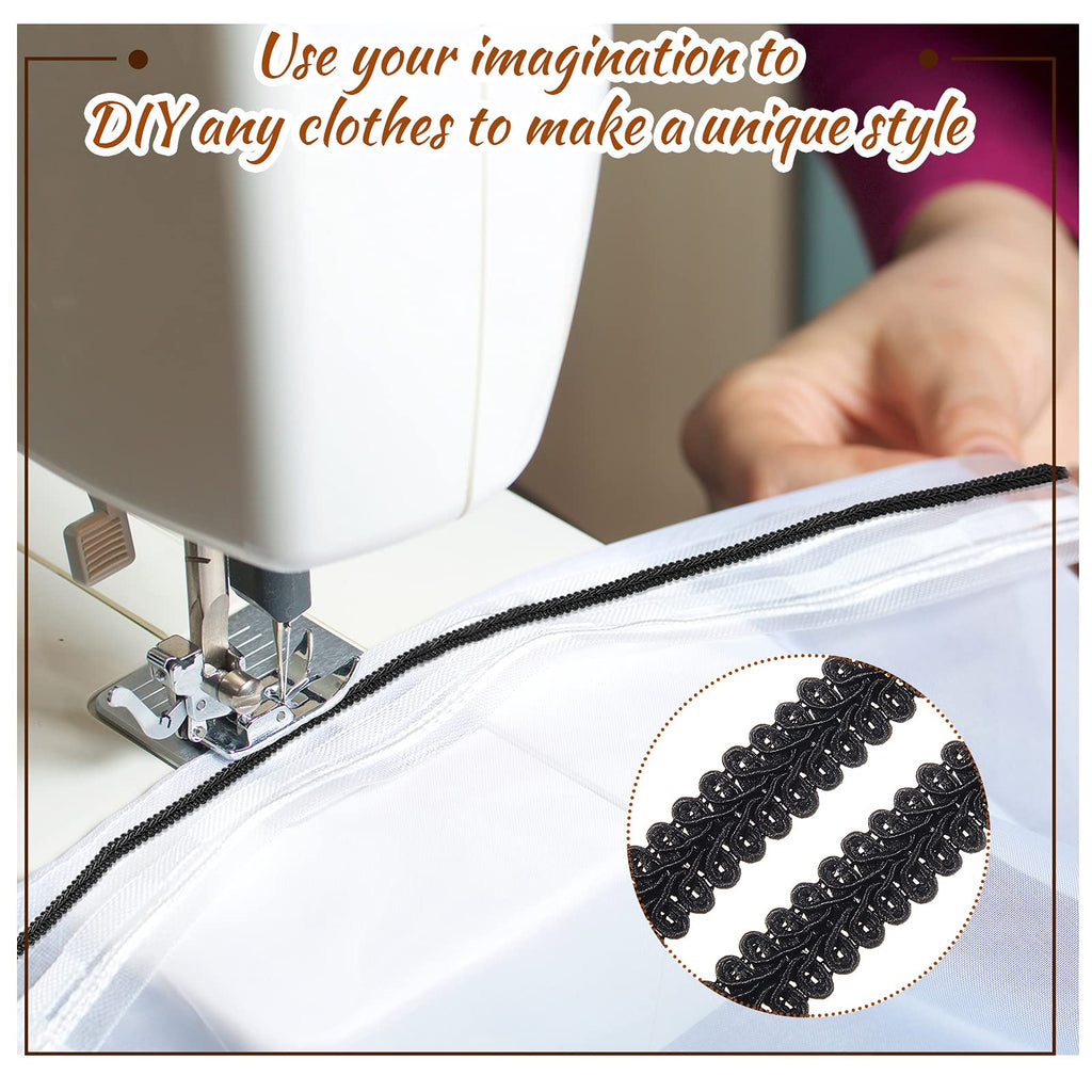 Gimp Braid Trim 1/2 Inch 20 Yard Gimp Braid Trim Decorative, Black