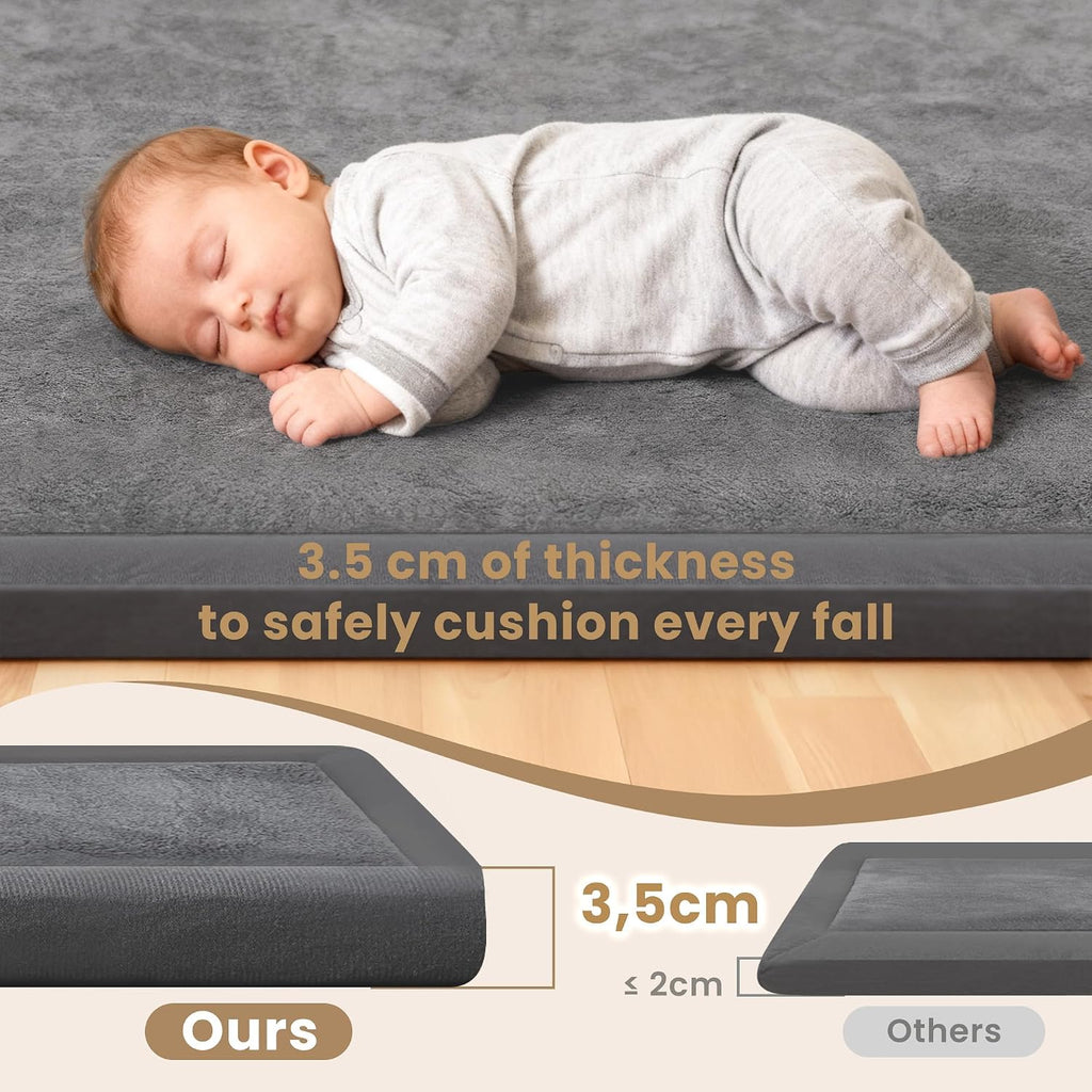 Baby Play Mat for Floor,1.3" Thick Elasti-Foam 59"×71" Non-Slip Water Repellent,Non-Toxic Playpen Mat for Infants
