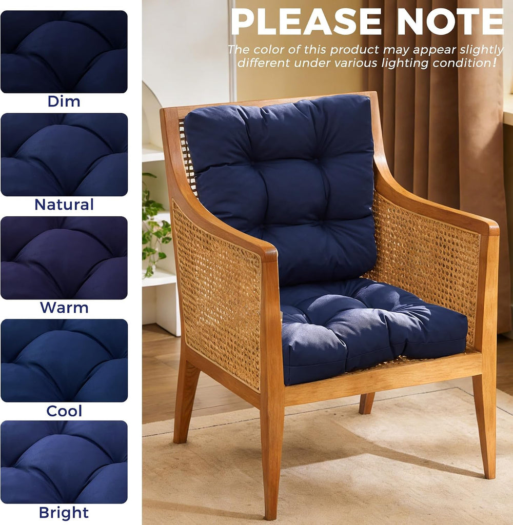 Outdoor Chair Cushions Set of 2, 19" x 19" x 5", Waterproof Outdoor Seat Cushions Furniture, Fade-Resistant Patio