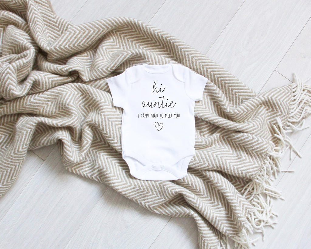 Hi Auntie I Can't Wait To Meet You Pregnancy Announcement Infant Bodysuit - Surprise Gift For Aunt, Sister, Sister In