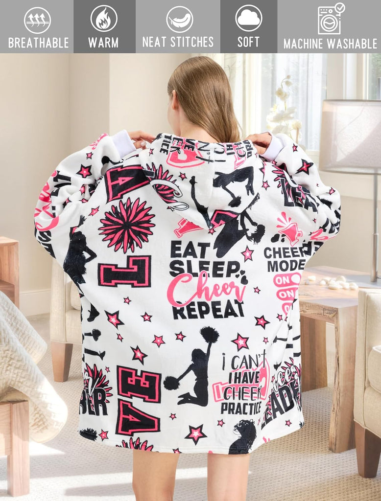 Cheerleader Gifts, Wearable Blanket Hoodie, Oversized Hooded Blankets | Cheerleading Gift, Coach, Cheer Sweatshirt