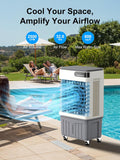 Swamp Cooler, 36 Inch Evaporative Air Cooler with 8 Gal Water Tank, 2500 CFM, 120° Oscillation, 3 Modes & 3 Speeds
