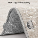Washable Round Area Rugs 8x8 - Stain Resistant 8ft Round Rugs for Living Room, Non Slip Backing Prin