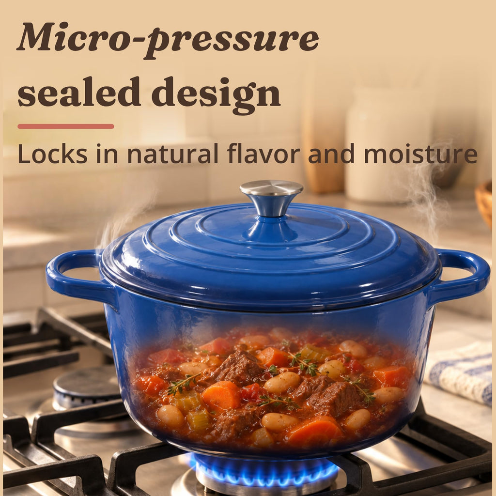 10 qt Dutch Oven Approx, 9.5 qt Enameled Cast Iron Dutch Oven