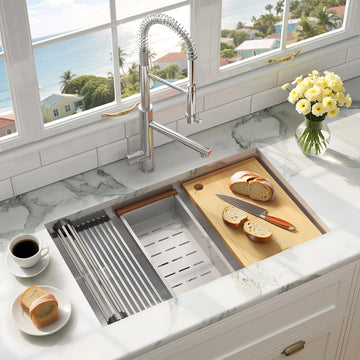 Undermount 33" x 19", 16 Gauge Stainless Steel Sinks