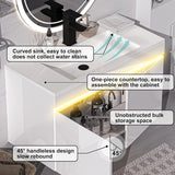 AHB 30 inch Bathroom Vanity W/Sink Combo, High Gloss Bathroom Cabinet