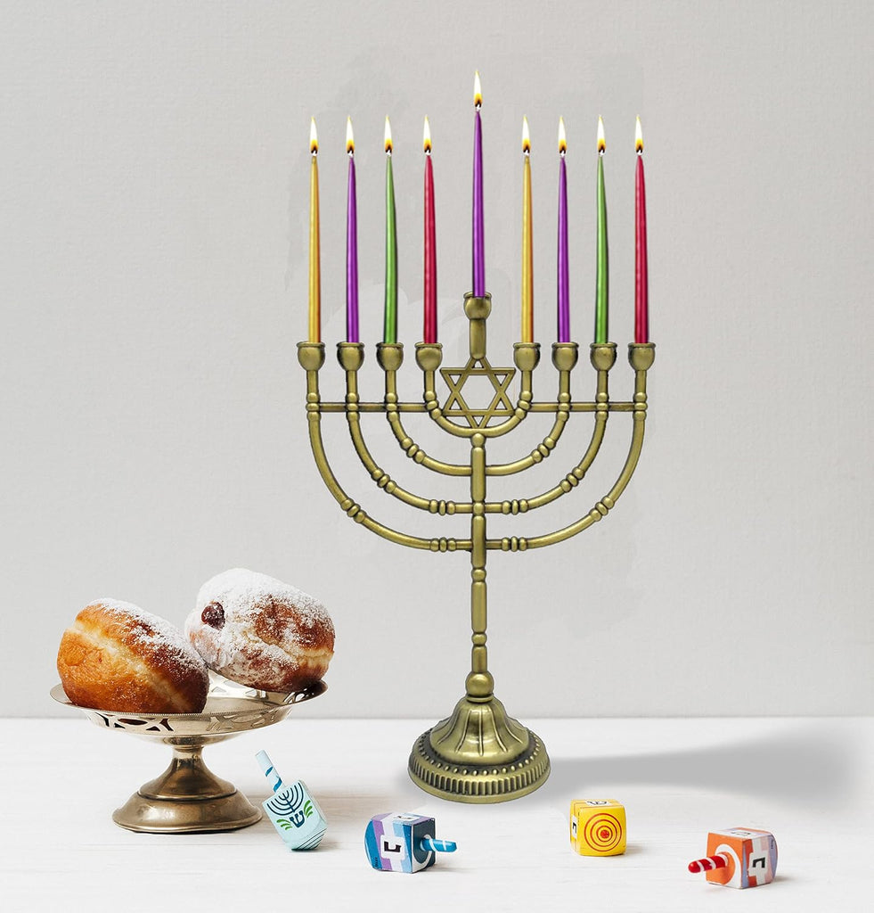 Traditional Bronze Candle - Chanukah Candles - 9" High