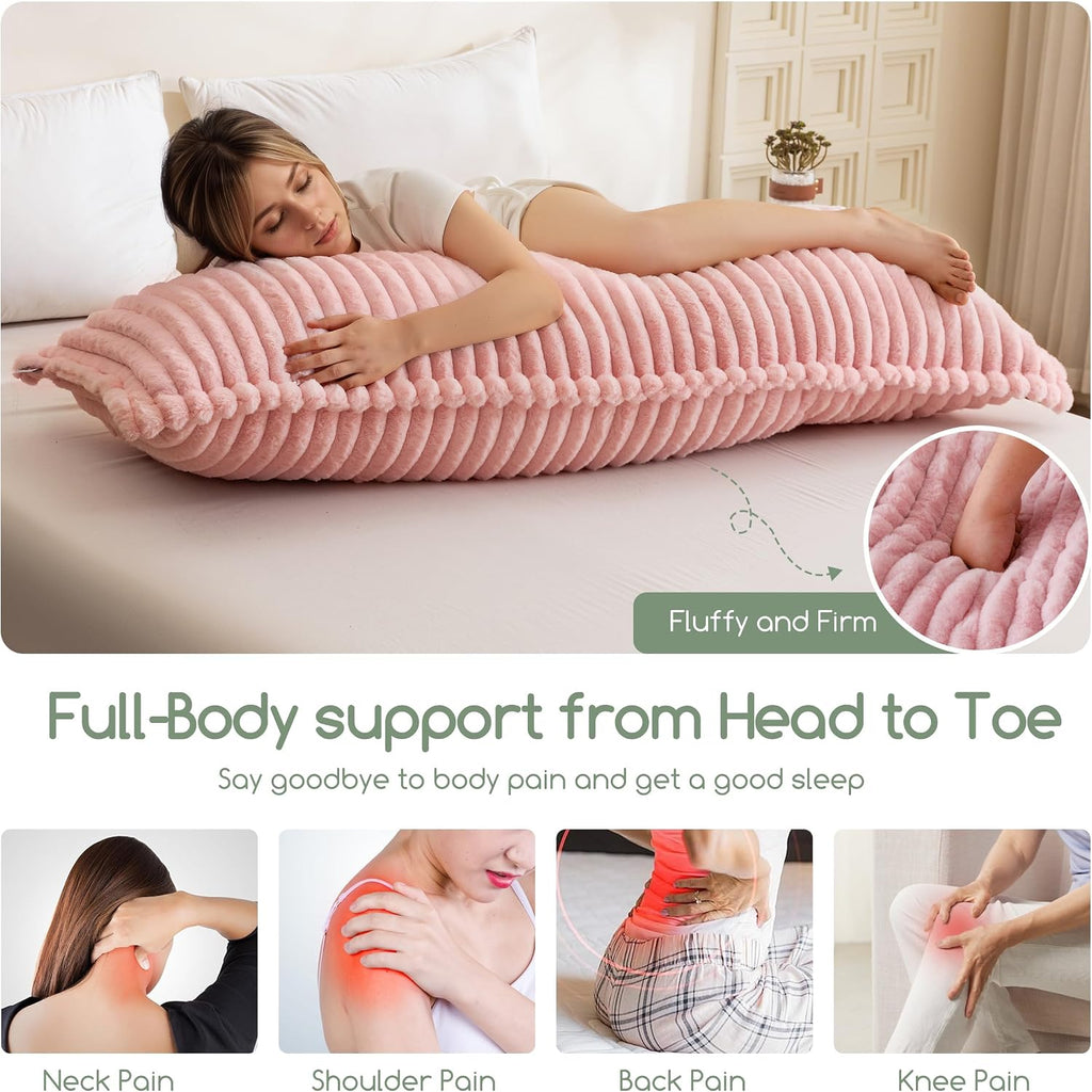Memory Foam Body Pillow, Thickened Large Long Bed Pillow for Adults, Full Body Pillow with Removable Pillow Cover