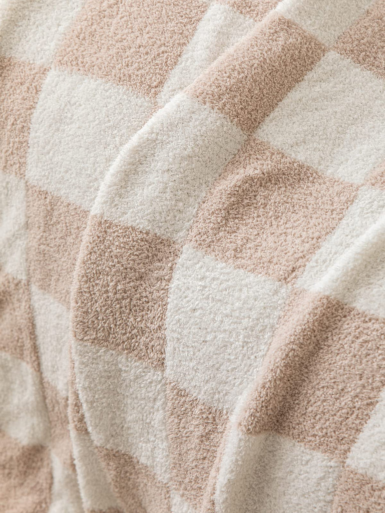 Ultra Soft Cozy Buffalo Checkerboard Grid Fluffy Microfiber Knitted Throw Blanket Lightweight Fleece Checkered