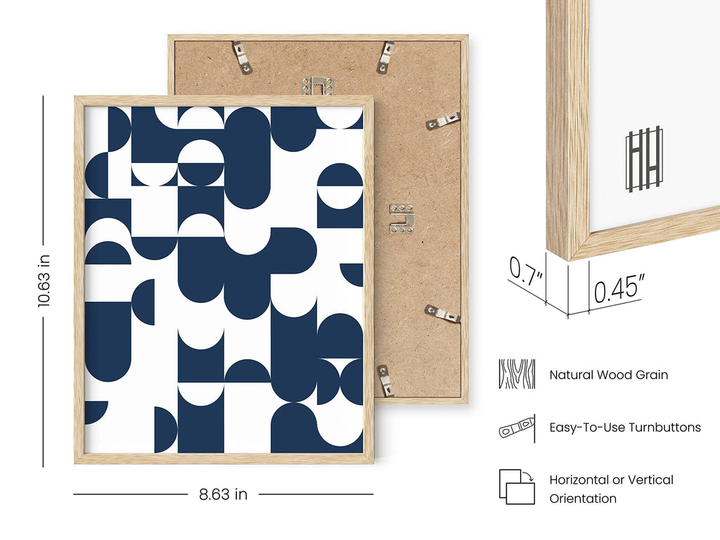 Blue Wall Art Set of 4 - Navy Blue Decor, Geometric Abstract Prints, Modern Wall Art, Aesthetic Wall Decor (Beige