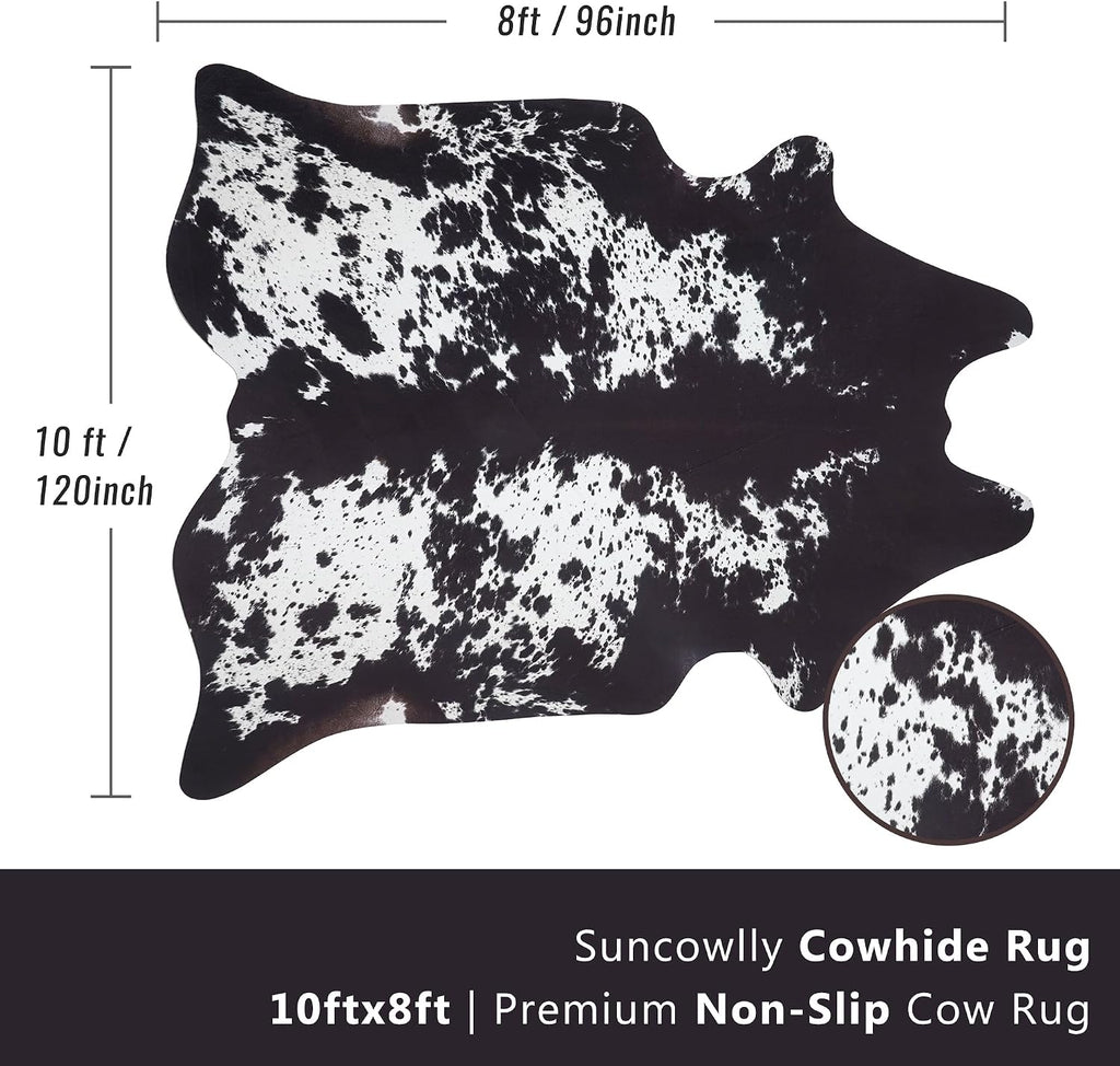 Cow Hide Rug Faux Cowhide Rug Large 8x10 Cow Print Rugs Area Carpet Animal Print Western Home Decor Bedroom