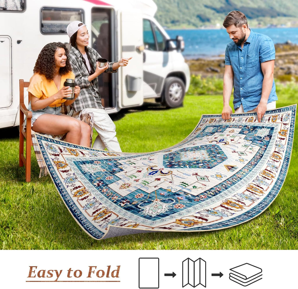 Outdoor Boho Area Rug Outside Rug Outdoor Carpet Large Floor Mat