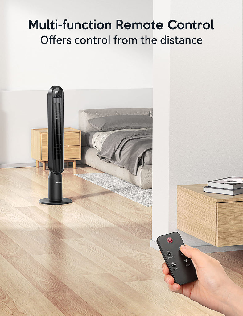 Tower Fan , 42 Inch Quiet Floor Fan with 135° Vertical 90°Oscillation Fans for Indoors, 4 Modes, 4 Speeds, 15H Timers