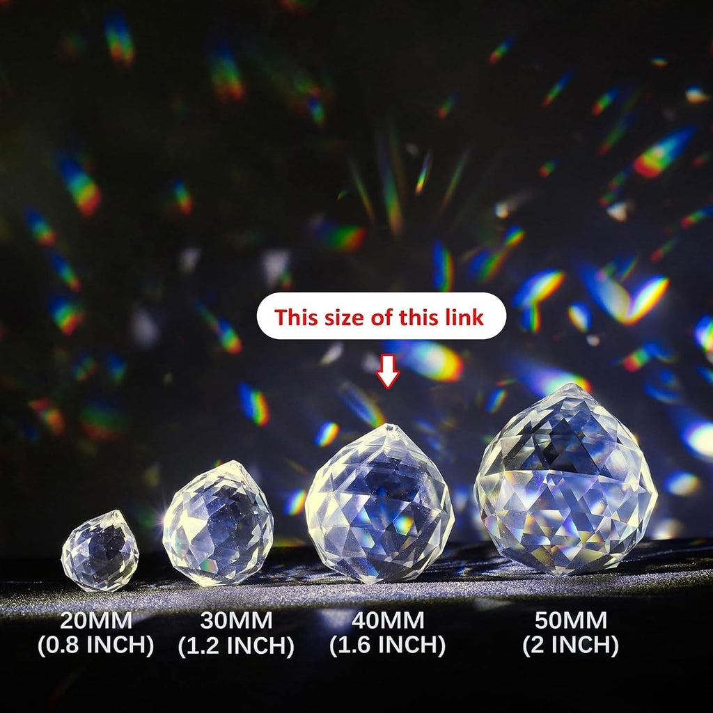 20Pcs Clear Crystal Ball Prism Suncatchers for Window Hanging,40mm - Rainbow Maker,Prisms,Sun Catcher Indoor Window