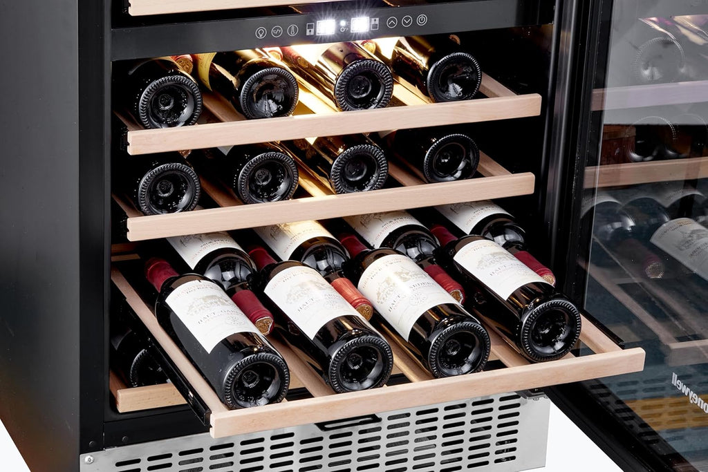 46 Bottle Dual Zone Compressor Wine Cooler Refrigerator, Large Freestanding Wine