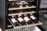 46 Bottle Dual Zone Compressor Wine Cooler Refrigerator, Large Freestanding Wine