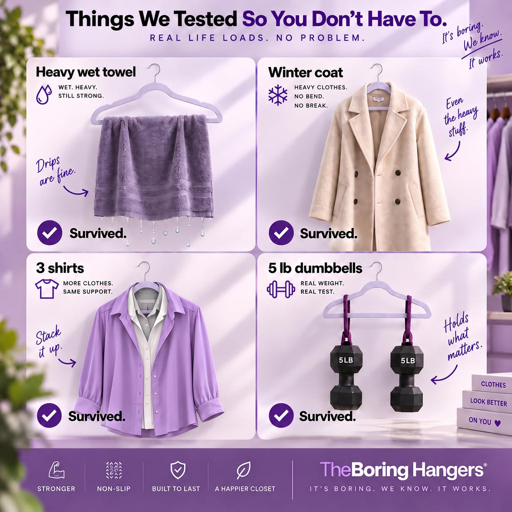 33 Pack Light Purple Velvet Felt Hangers, Non Slip