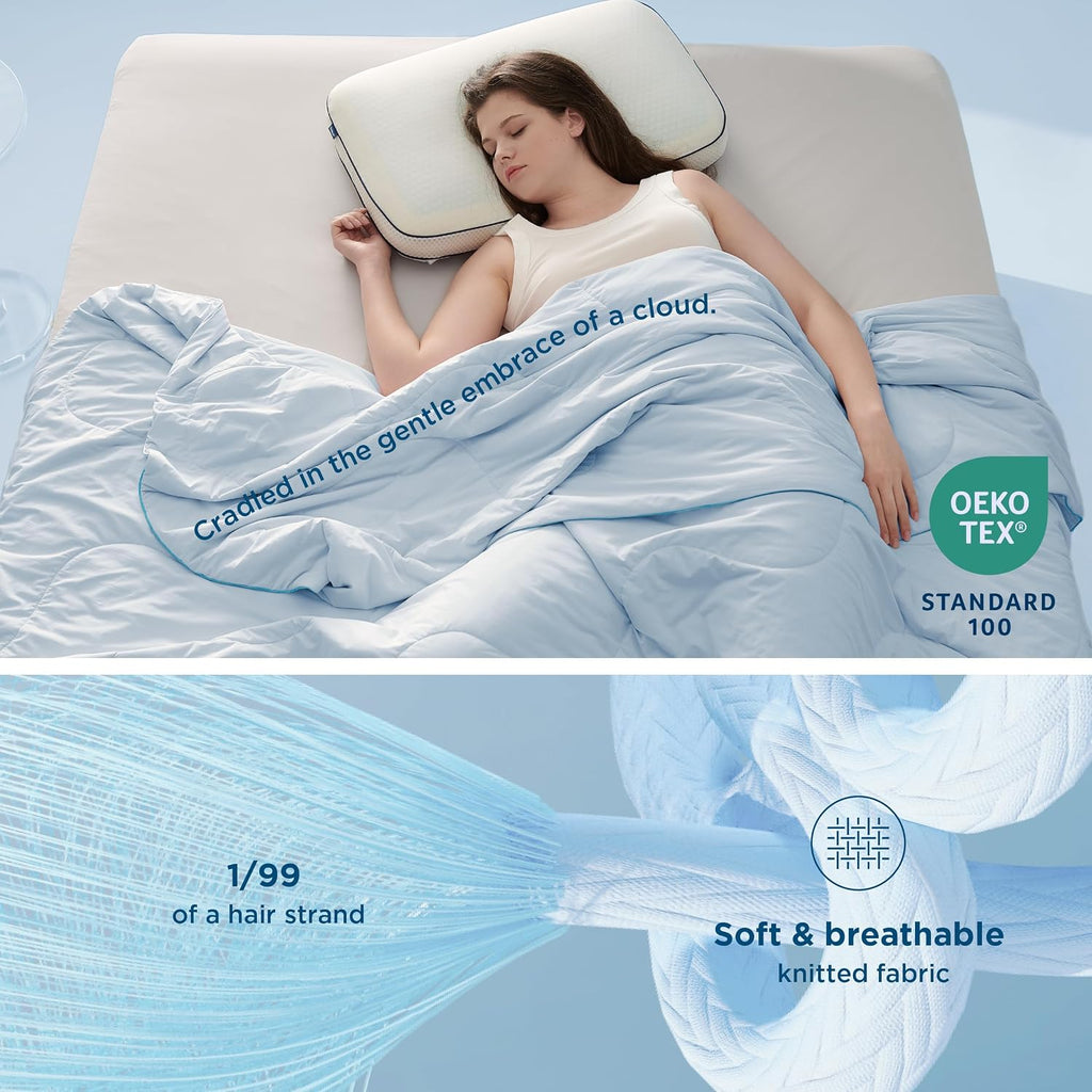 Cooling Blankets for Hot Sleepers, King Size, Blue, 104"x90" | Cooling Comforter, Cold, Ice, Cool, Breathable