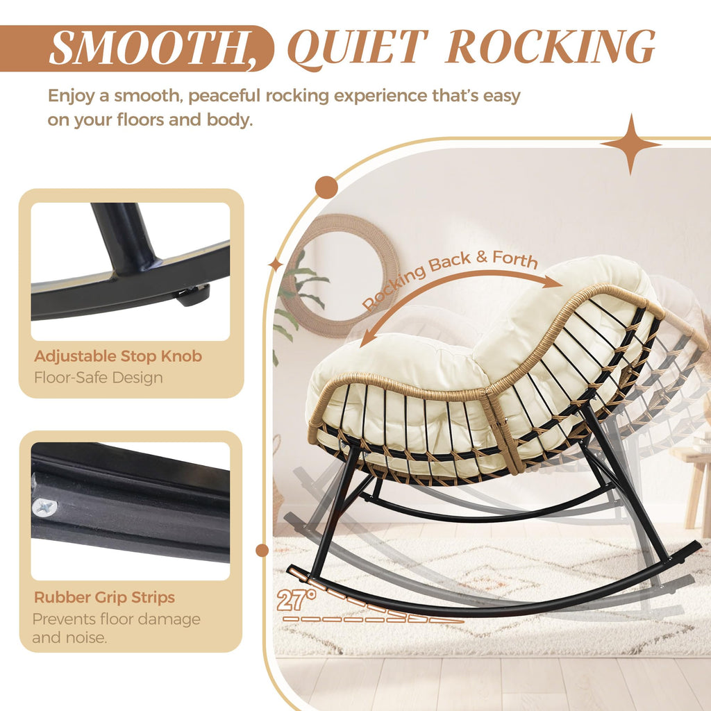 Oversized Rocking Egg Chair, Outdoor Royal Papasan Rocking Chair