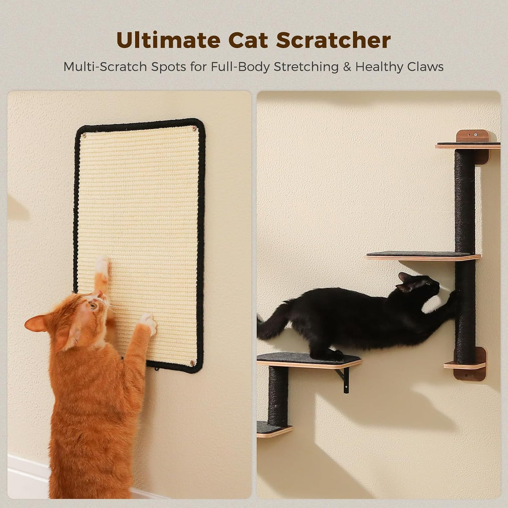 Cat Wall Shelves, Modern Cat Wall Furniture with Sisal Posts