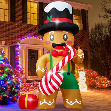 8 FT Christmas Inflatables Gingerbread Man, Blow Up Outdoor Yard Decor