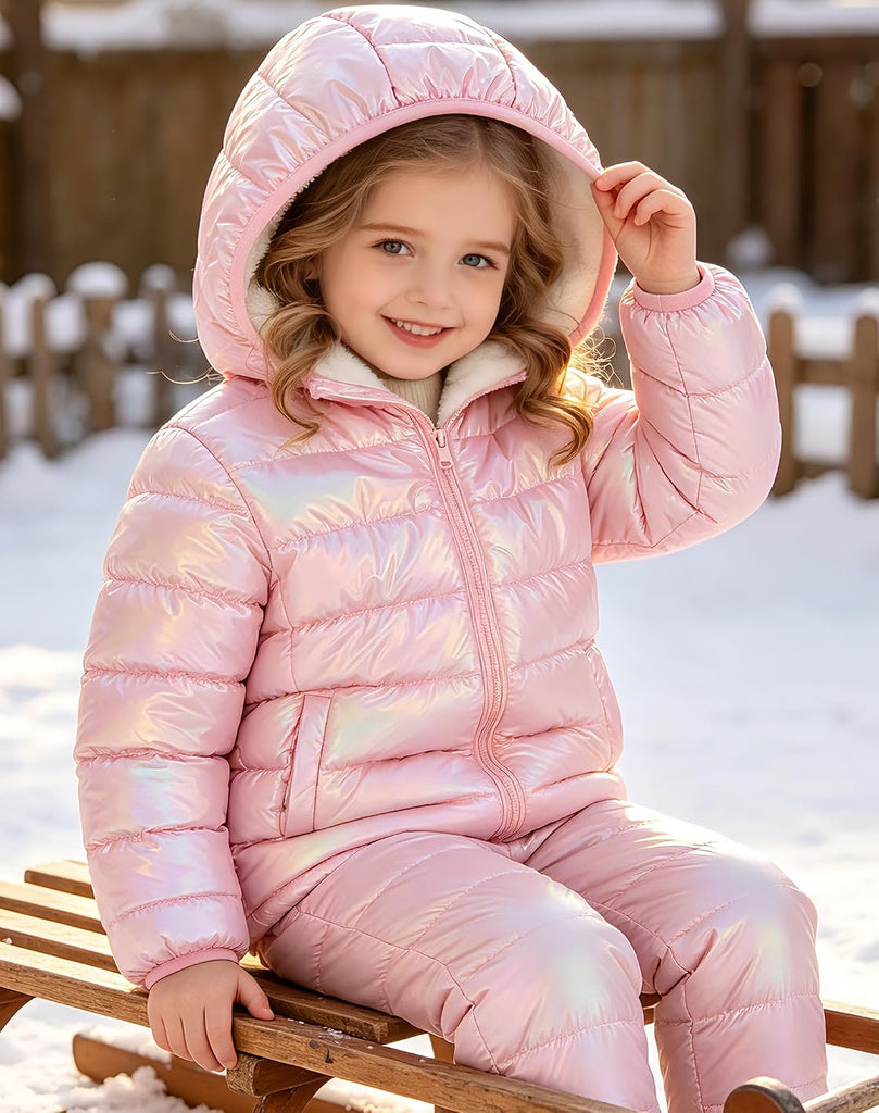 Girls Hooded Puffer Jacket Warmth Padded Winter Coat