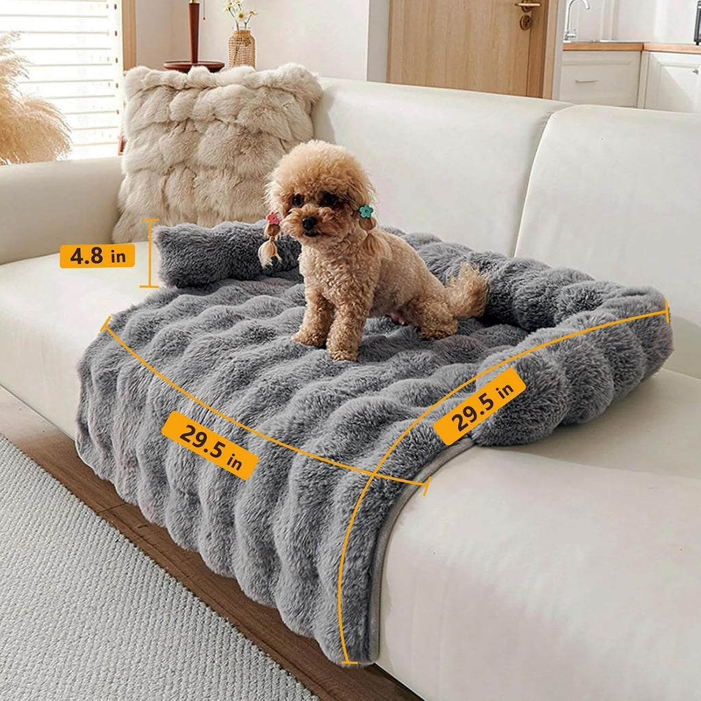 Medium Calming Dog Bed for Couch - Non-Slip Sofa Mat for Dogs and Cats