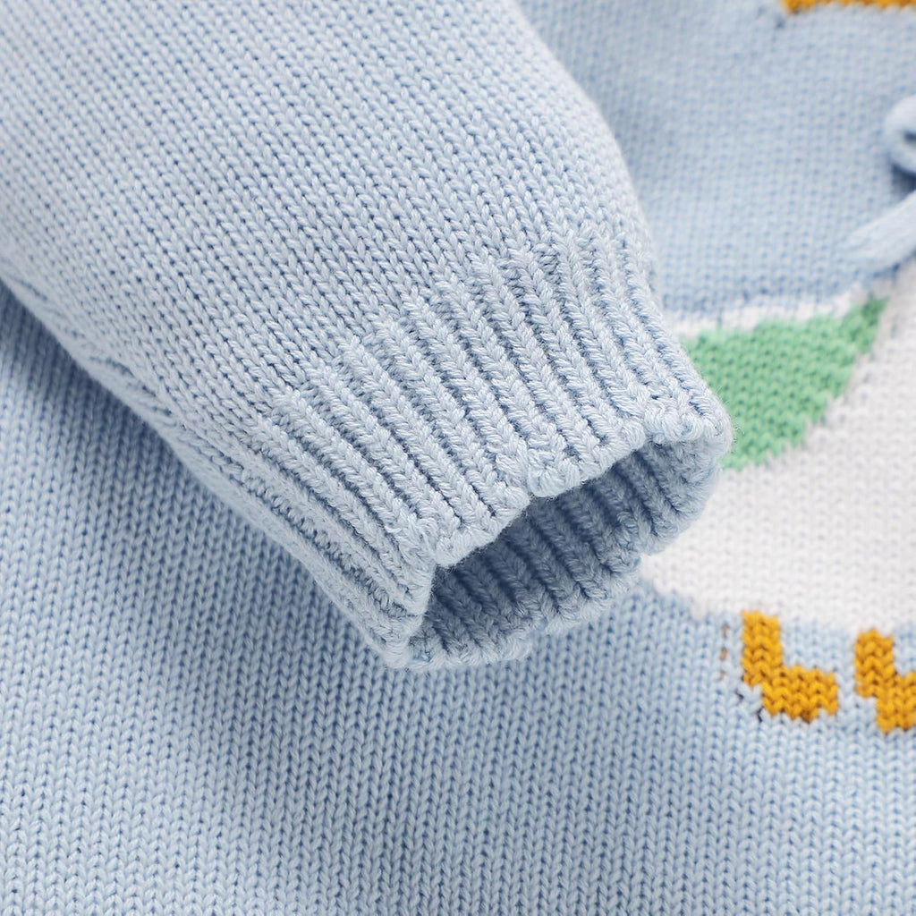 Cotton Baby Knitted Romper Girl Boy Cozy Clothes & Socks Set
